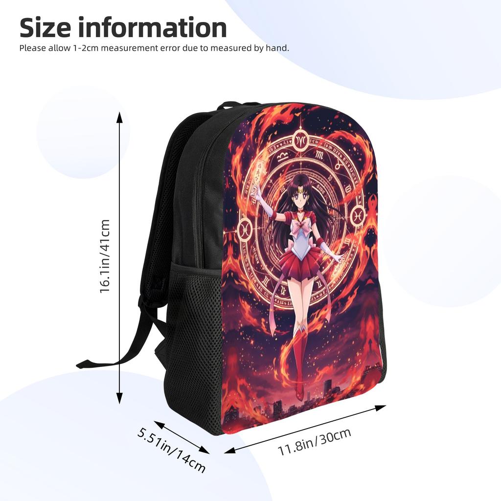 Printing Sailors Anime Moons Backpacks for Girls Boys Hino Rei College School Travel Bags Women Men Bookbag Fits 15 Inch Laptop