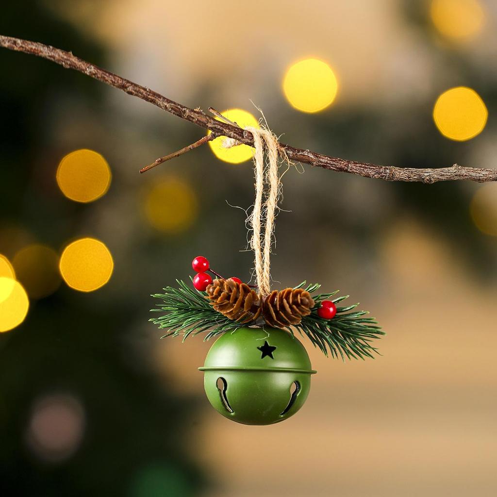 Christmas & New Year Tree Bell Pendant with Pinecone Chime Decoration