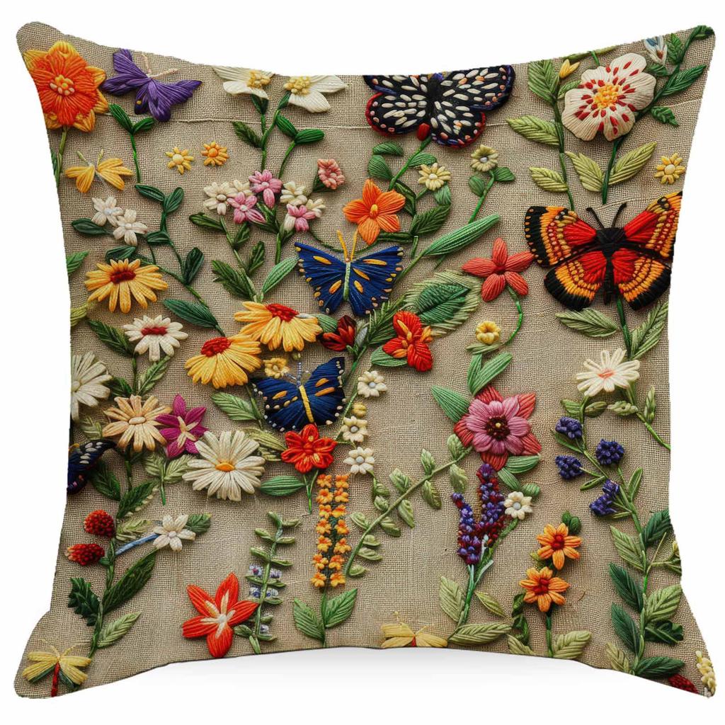 New 3D Imitation Embroidered Floral Pillowcase Digital Printed Home Decoration Pillow Sofa Cushion Cover