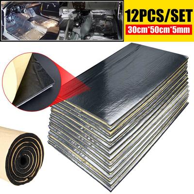 12 Stücke 30x50cm 5mm Selbstklebende Auto Schalldichte Schaumstoff Baumwolle Home Trittschalldämmung Isolierung Pads Schallabsorbierende Baumwolle Anti Lärm Schwamm