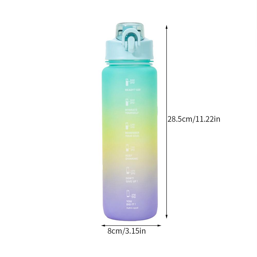 1 Liter Water Bottle with Times to Drink and Straw 32 OZ Leak-proof Drinking Bottle Outdoor Travel Sports Gym