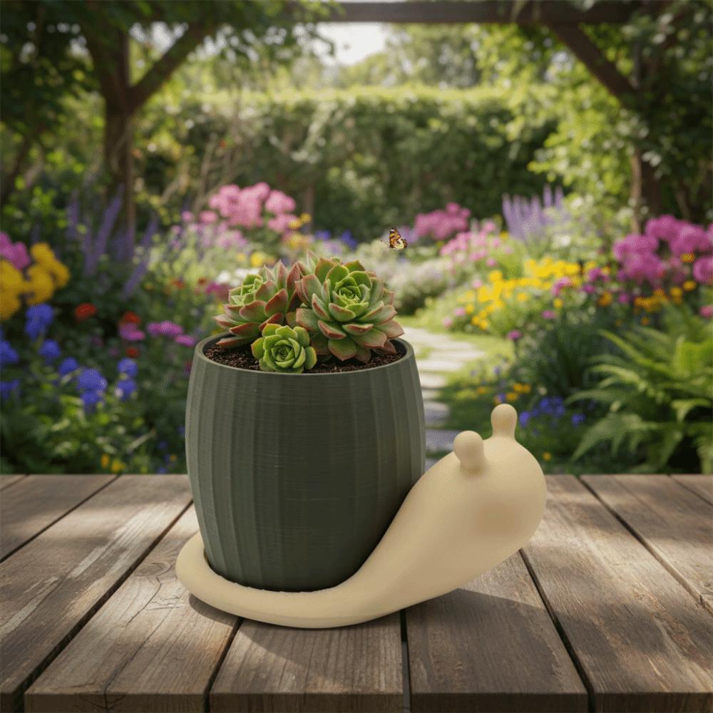 Modern Unique Snail-shaped Flower Pot Cute Plastic 3D Printed Plant Pot Corrosion Resistant Eco-Friendly Planter Indoor Plants