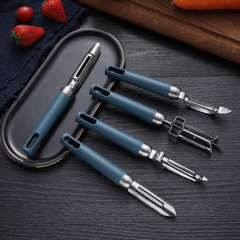 Stainless Steel Fruit Peeler & Grater with Blue PP Handle Y-shaped Peeler синий