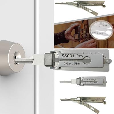 Edelstahl Schlüssel-Decoder Tragbar Präzisionshaken und Aufnahmewerkzeug Handwerkzeug O-Ring Aufnahme-Set Türschloss Wartung Reparatur Werkzeugsatz