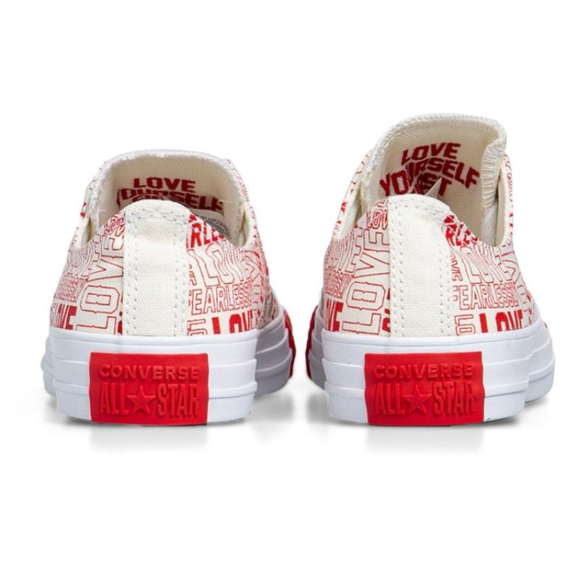 Converse Chuck Taylor All Star Love Fearlessly Comfortable & Versatile Non-Slip Low-Top Espadrilles Women's White Red