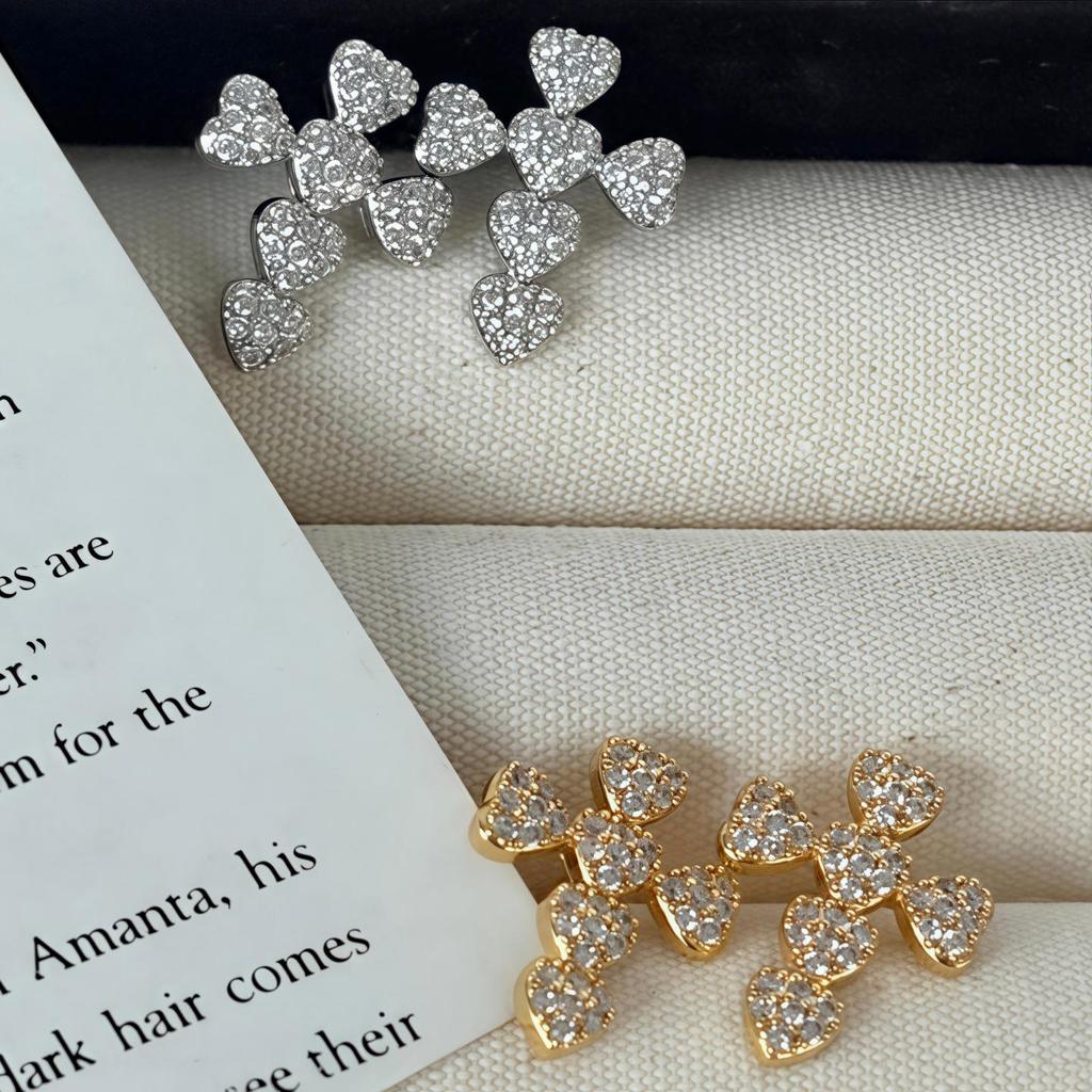 Diamond Cross Stud Earrings - Elegant, Versatile, High-End Design