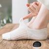 5 Pairs Women's Invisible Breathable Boat Socks No Show Thin Mesh Lace Solid Non-Slip Cotton Short Socks for Fashionable Comfort