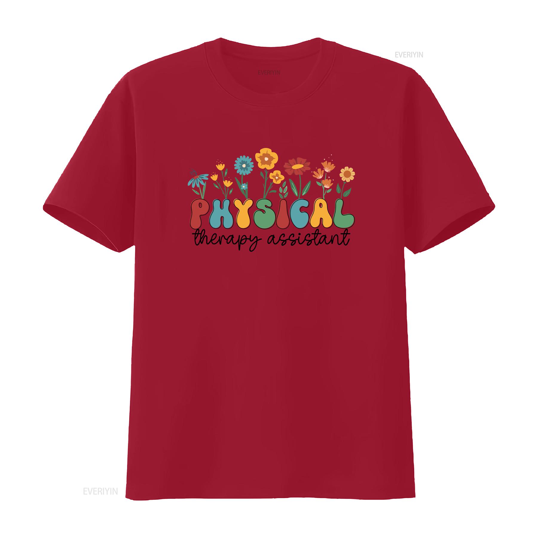 Physical Therapy AssistanT T Shirt Wildflowers PTA Retro Peds for Graduate vintage Washed graphic Versatile Slightly S
