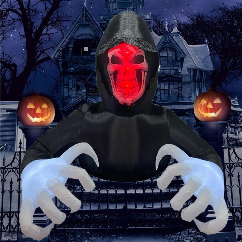 Inflatable Toy Giant Hands Ghost Halloween Inflatable Model Luminous Inflatable Model Halloween Atmosphere Decoration Model
