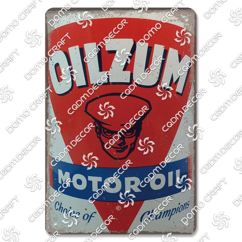 Motor Oil Poster Vintage Metal Plate Energol Oilzum Car Parts Oil Change Metal Tin Signs Wall Decor Garage Club Man Cave