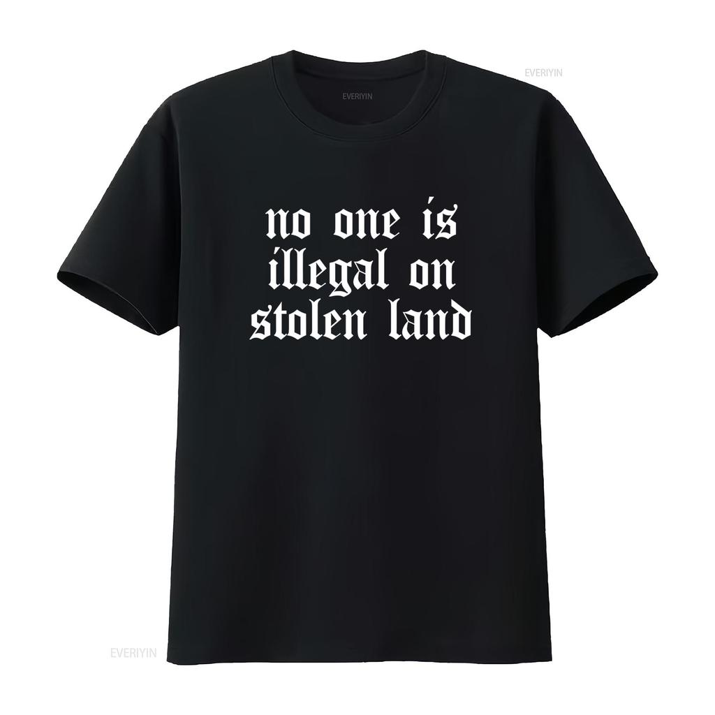 No One Is Illegal On Stolen Land Latina T Shirt BIPOC Lives Matter BLM Black Latinx Indigenous People  vintage Washed