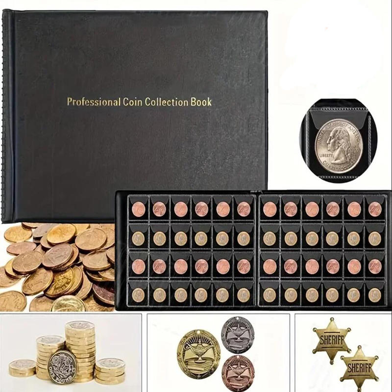 Coin Collection Supplies Book Holder for Collectors - 240 Pocket Slotted Photo Albums for Storing Commemorative and Copper Coins