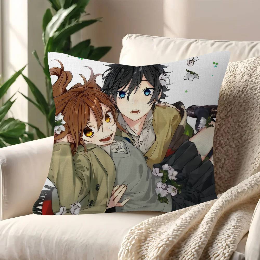 Hot Japanese Anime H-Horimiya Office Cushion Pillowcase Car Cushion Cover45X45Cm Lumbar Pillowcase Sofa Pillowcover