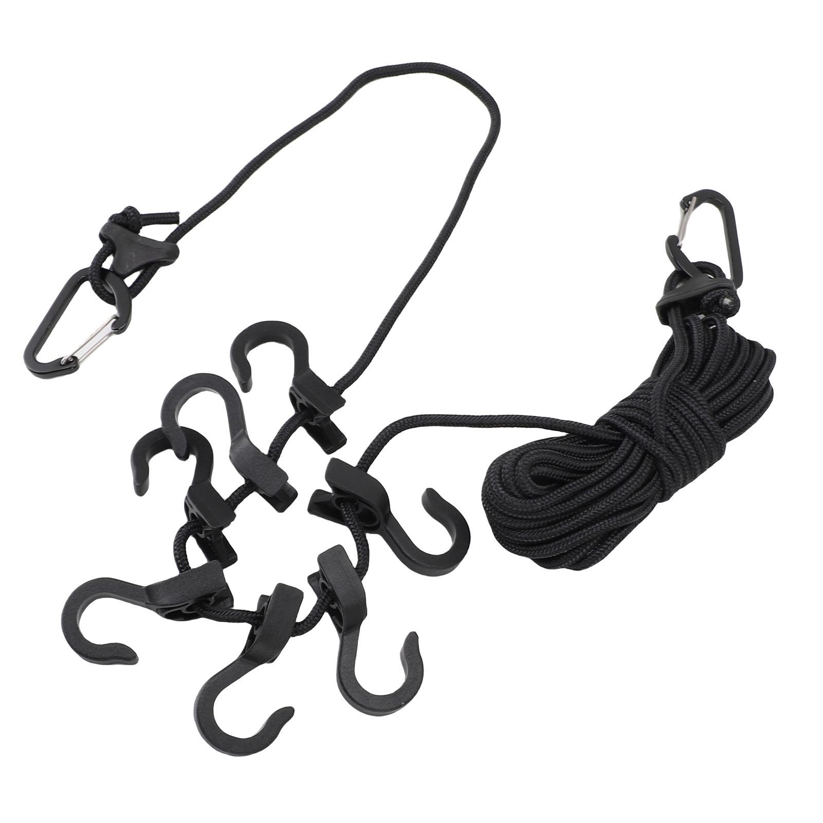 

Портативная дорожная бельевая веревка регулируемой длины 16,4 фута, ветрозащитная веревка для сушки одежды 5 м