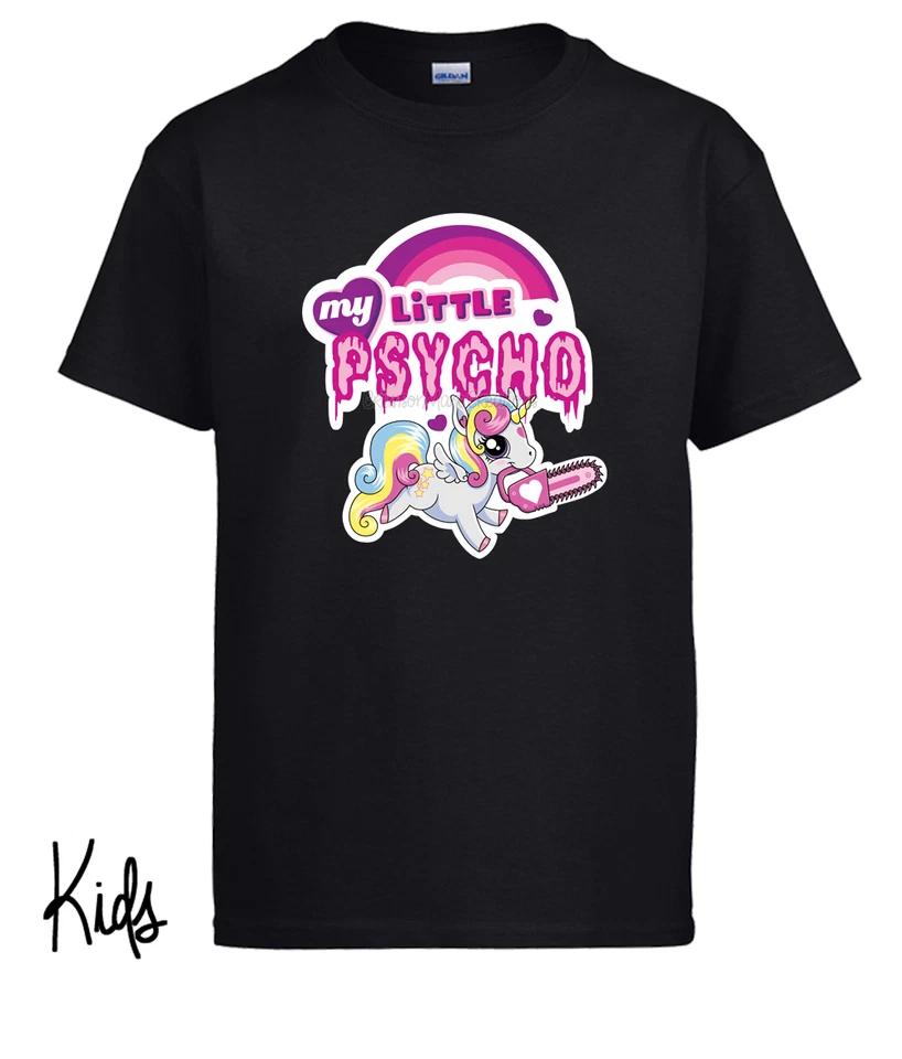 My Little Pony Psycho Cute Unicorn Cotton kids boys T-Shirt - Kids Ladies Mens Sizes 130