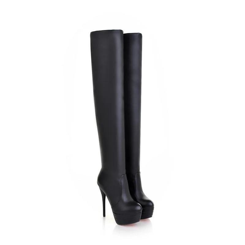 Women Boots 2025 New PU Sexy Over The Knee Long Boots Sexy Thin High Heel Boots Platform Women Shoes Zapatos Mujer Botas Ladies