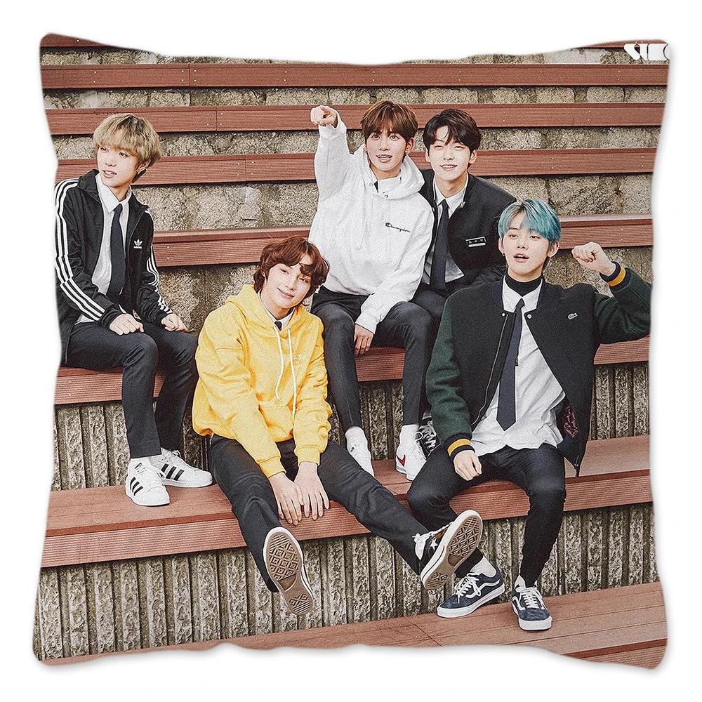 Koreanischer Kpop TXT Kissenbezug, wiederverwendbarer Kissenbezug für Sofa, Wohnzimmer, Harajuku Housses De Coussin