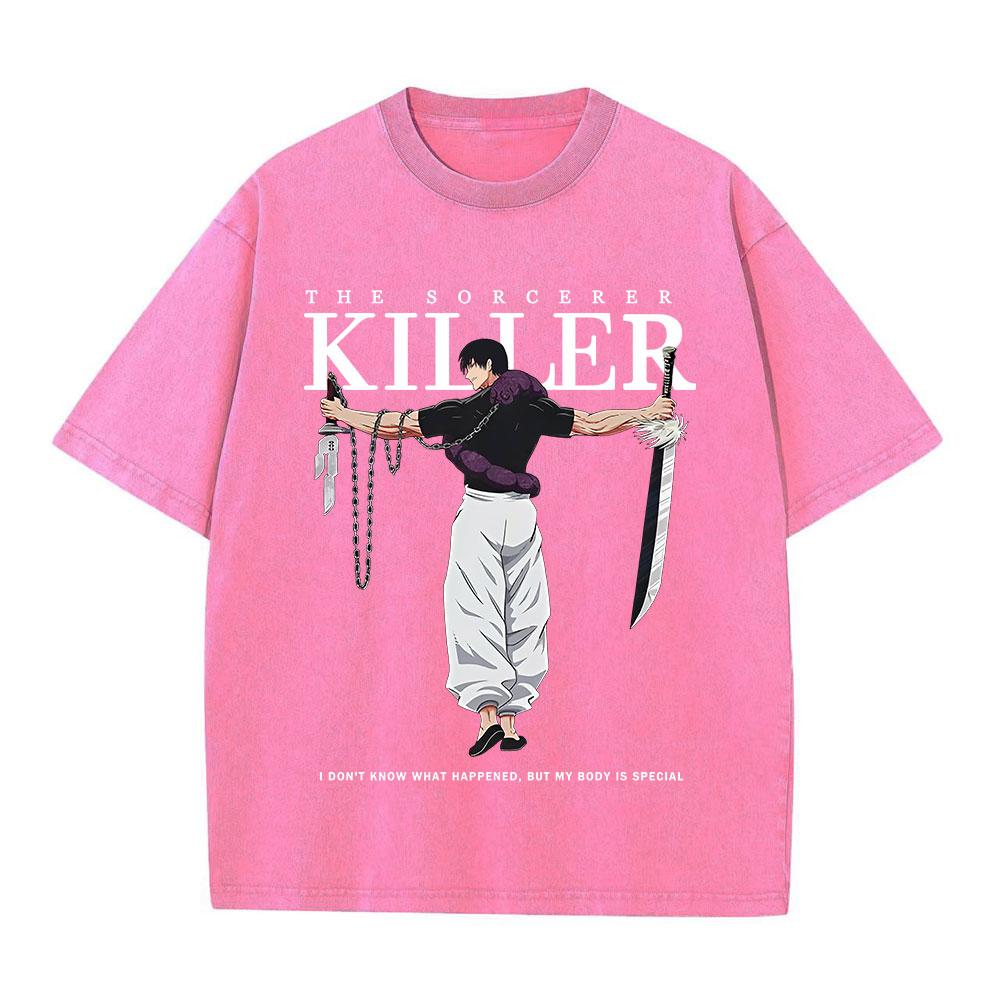 

Аниме Ретро Розовая Выстиранная Футболка Уличная Одежда Хип-Хоп Принт Графическая Футболка 100% Хлопок Унисекс Мужчины Женщины Летние Топы S