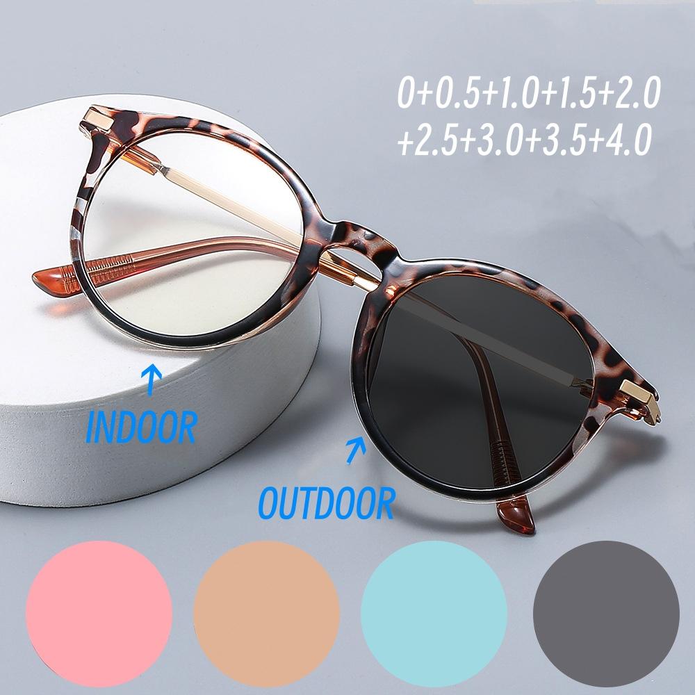 

Модные цветные солнцезащитные очки с оправой для женщин, фотохромные очки для пресбиопии, новые модные готовые компьютерные очки по рецепту