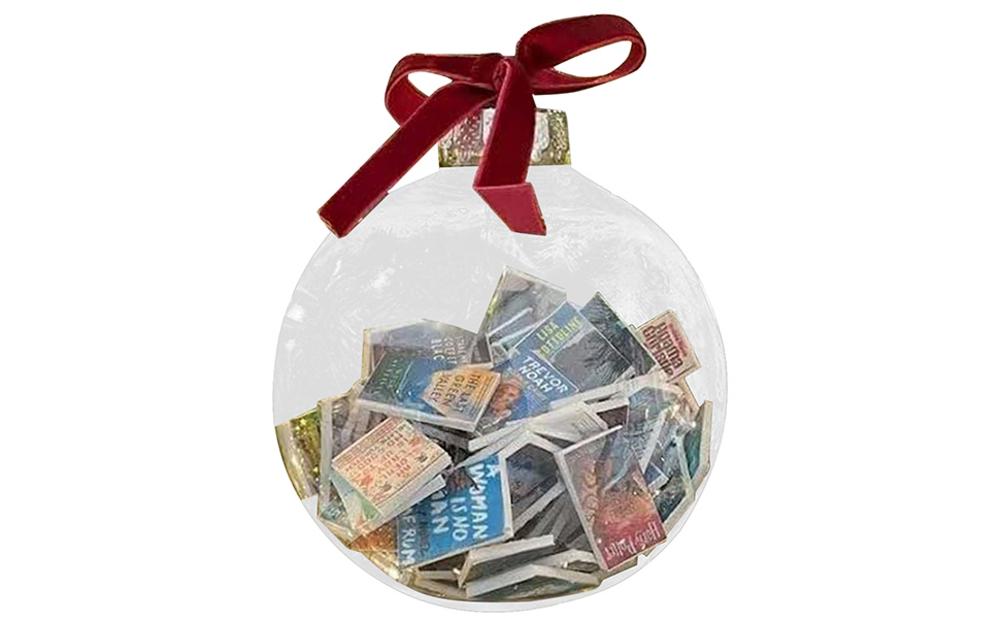 

Christmas Book Ball Ornament Clear Funny Balls Ornaments Filled With Books Seasonal Decoration Housewarming Ball With Lanyard