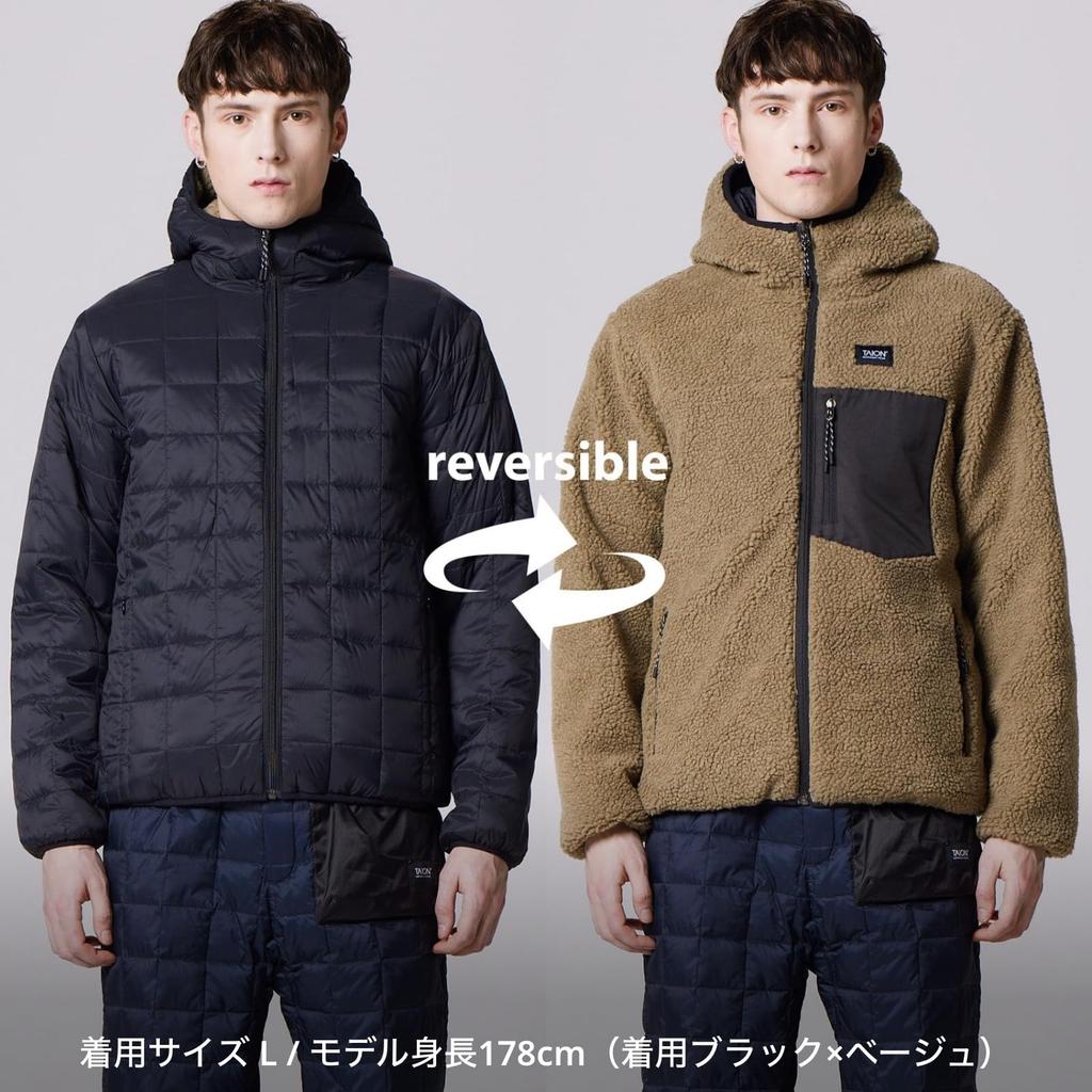 Taion Unisex Mountain Reversible Down and Boa Hoodie R106MB