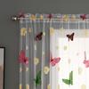 European And American Bay Window Curtain Tulle Finished Product, No Punching Custom Butterfly Printing Fabric