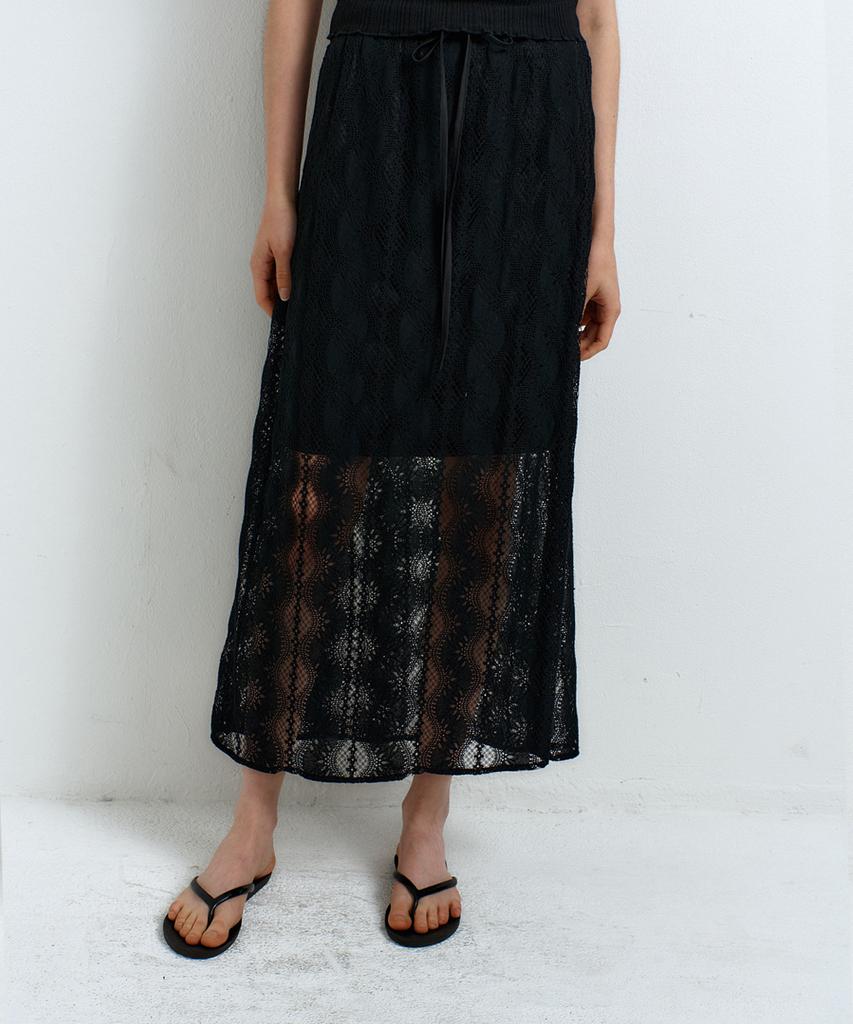 RAVEROUS Lace Long Skirt_Black