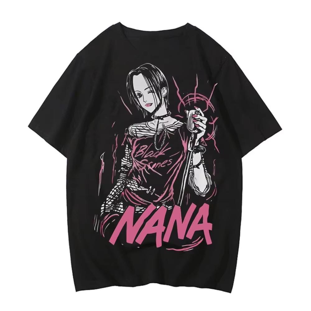 2026 New Japanese Manga NANA Black Stone & Osaki Nana Graphic‑Print Unisex Summer Short‑Sleeve
