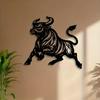 Art Mural Taureau en Métal One Piece, Statue de Taureau Vivante Murale, Super Cadeau du Nouvel An de Noël, Amateurs de Décoration Animale, Sculpture Résistante à la Rouille pour Salon