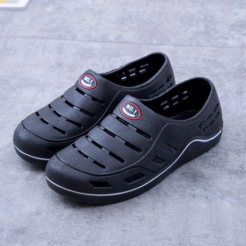 

Cave shoes men s summer new non-slip workshop work shoes casual student sandals breathable bag head beach rafting shoes 40 (one size smaller) синій