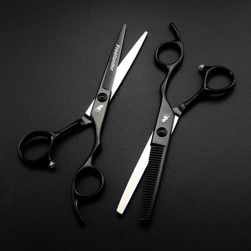 6.0 Inch Gm-12 Black Pipe Handle, Hair Scissors, Flat Scissors, Tooth Scissors, Thin Scissors
