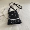 Cute Cat Shape Crossbody Bag Lady Animal Creative Cartoon Bag Leisure Small Phone Purse 3D Doll Bag Female Pu Leather Handbag