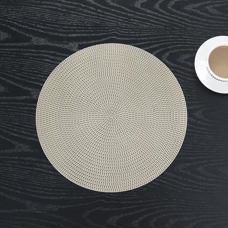 38CM Round PVC Placemat Kitchen Dining Table Mats Steak Pad Anti-scalding Insulation Pads Nordic Hotel Restaurant Home Decor