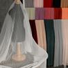 Organ Pleated Mesh Lace Fabric Crumpled Tulle Net Fabric Wedding Organ Skirt Dress Costume Curtains Handmade DIY Craft Material