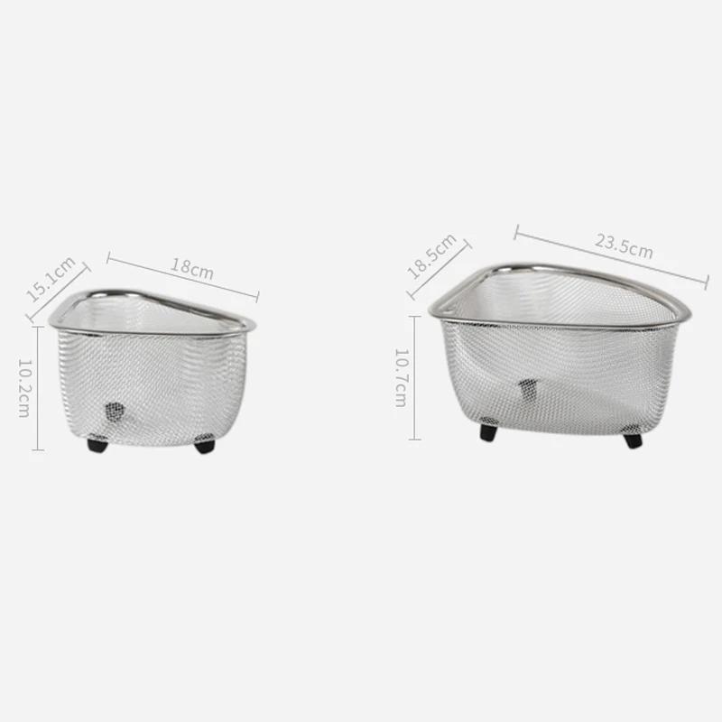 Stainless Steel Kitchen Sink Filter Swan Drain Basket Garbage Filter Shelf Anti-slip Strainer Multifunctional Drainage Basket