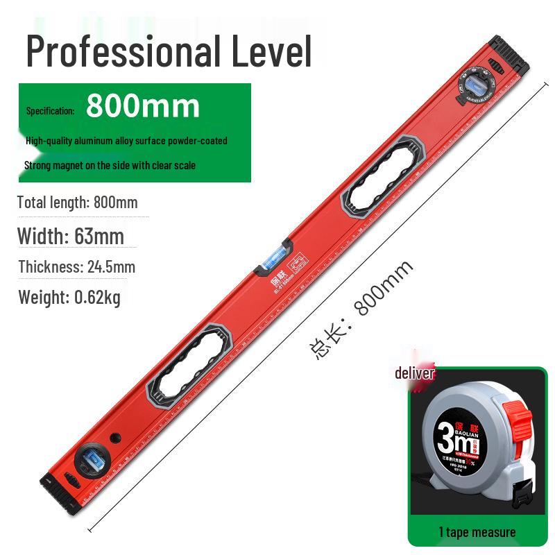 Aluminum Alloy Magnetic Spirit Level and Tape Measure Tool