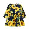 Kinder Baby Mädchen Rundhals Langarm Print Kleid Baby Mädchen Herbst Süße Blumen Kinder Prinzessin Kleid