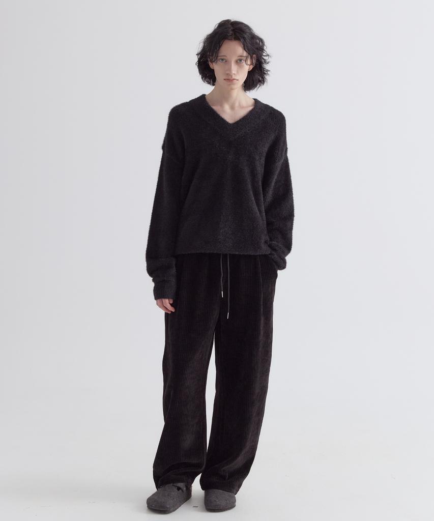 EZIO Roy Velvet Banded Pants_Black