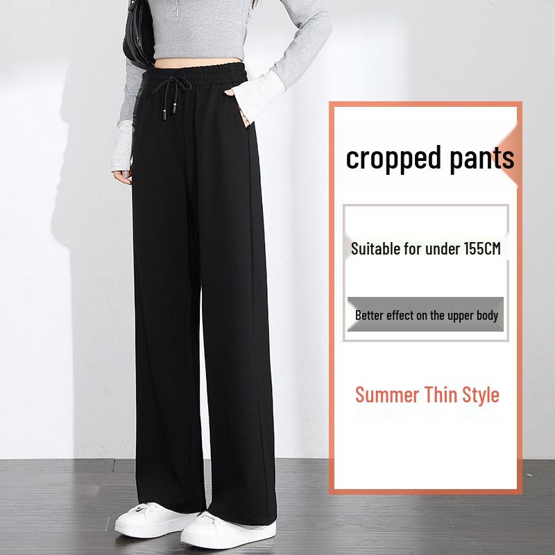 

2025 New Women s Velvet Straight Leg Pants - Black, Petite, Casual, Loose, Narrow/Wide Leg for Autumn/Winter/Spring M