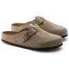 Birkenstock Boston Soft Footbed Suede Narrow Fit Taupe Unisex Sneakers Tan 0560773