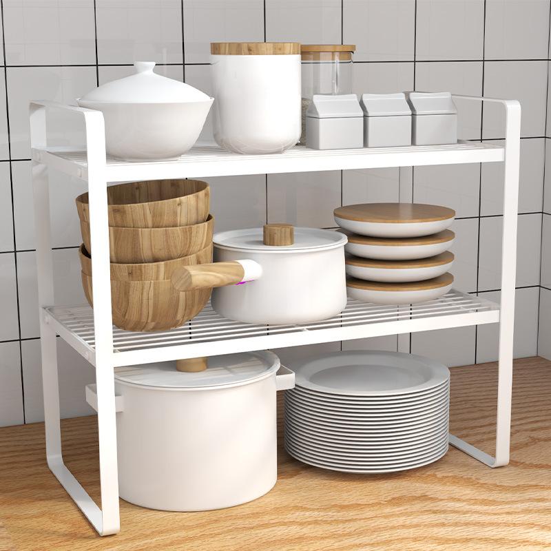 Kitchen Countertop Multi-functional Seasoning Plate Pot Rack Special Rack Baffle Rack In Cabinet Multi-layer Storage Rack