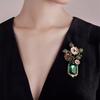 Retro Green Provence Garden High-end Women's Light Luxury High-end Fashion Brooch