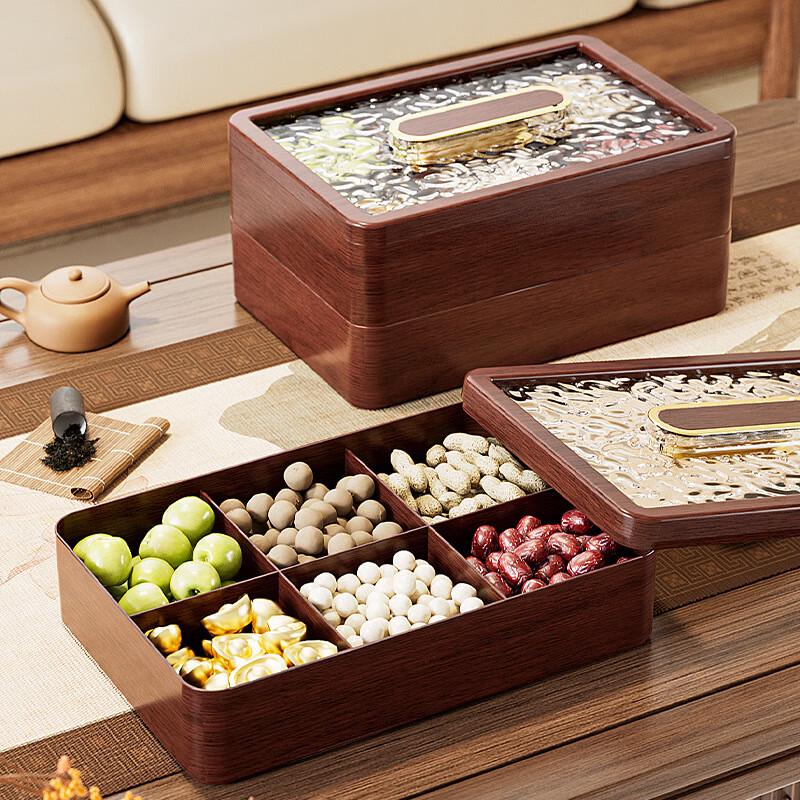 New Chinese Style Double-Layer Divided Snack Tray