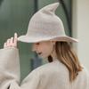 Vintage Halloween Woman Witch Hat Costume Wool Knit Hat For Party Coseplay Masquerade Hat Festival Decoration Accessories