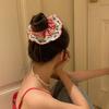 1pc Sweet Cute Polka Dot Plaid Lace Large Intestine Hair Ring, Tie Ball Head and High Ponytail Head Rope Hair Ornament Headpiece