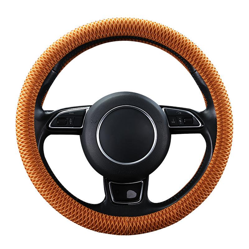 Breathable Mesh Car Steering Wheel Cover - Cute Honeycomb Sandwich Design