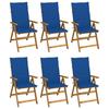 VidaXL Set of 6 Folding Garden Chairs with Cushions, Patio Seats, Dining Chairs, Patio Furniture 3064129