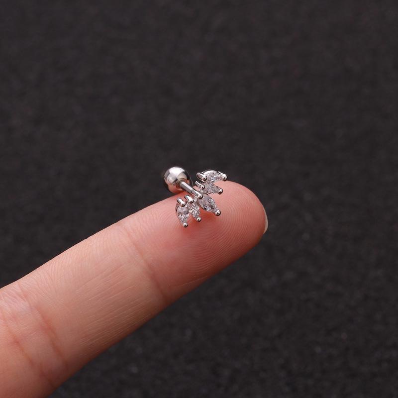 2 Orecchini A Perno Per Cartilagine A Forma Di Cuore In Argento 925 - Ipoallergenici, Per Tragus, Helix, Lobo, Regalo Per Donne E Ragazze