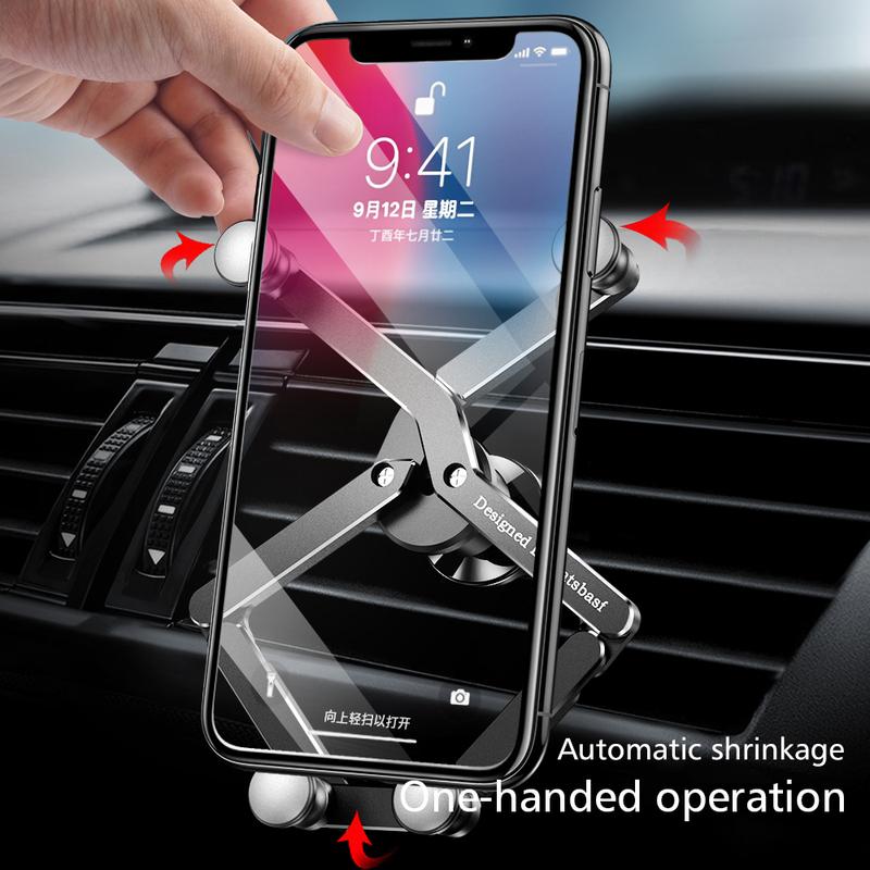 Gravity Car Phone Holder Cell Phone Stand Support GPS Telefon Mount For iPhone 12 13 Pro Max Xiaomi Mobile Phone Charging Holder