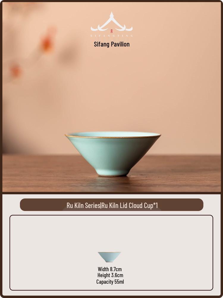 

Ru Kiln Crackle Glaze Tea Cup - Cultivable Owner s Cup, High-End Jingdezhen Personal Use, Single Tea Tasting Cup with Gift Box Under 200mL